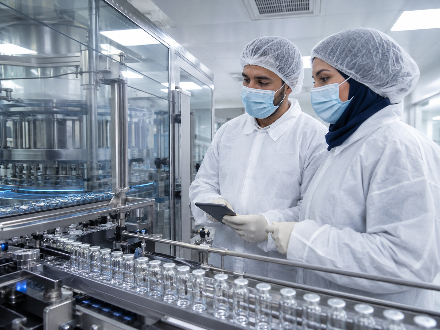 Ligne de production pharmaceutique stérile moderne